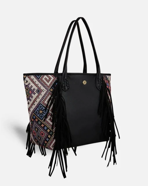 Lonbali Bolso Bonnie Ethnic Negro| Bolsos Shopper
