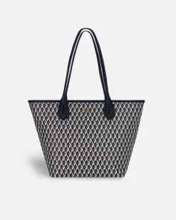 Lonbali Bolso Born Midi B&W Navy| Bolsos Shopper