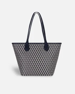 Lonbali Bolso Born Midi B&W Navy| Bolsos Shopper
