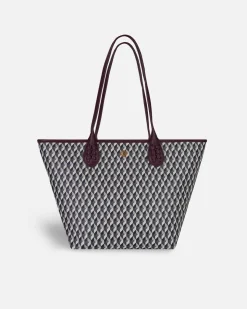 Lonbali Bolso Born Midi B&W Wine| Bolsos Shopper