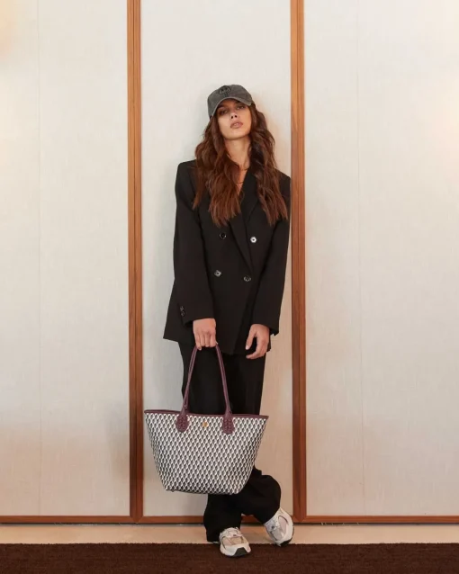 Lonbali Bolso Born Midi B&W Wine| Bolsos Shopper