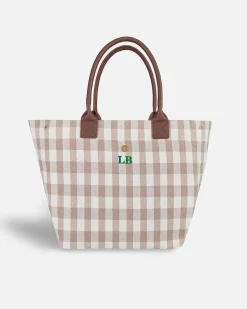 Lonbali Bolso Vichy Beige| Bolsos Shopper