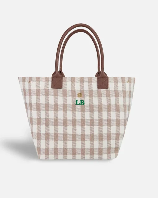 Lonbali Bolso Vichy Beige| Bolsos Shopper
