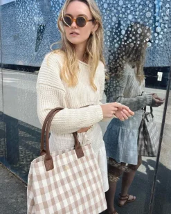 Lonbali Bolso Vichy Beige| Bolsos Shopper