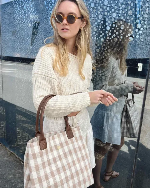 Lonbali Bolso Vichy Beige| Bolsos Shopper