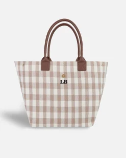 Lonbali Bolso Vichy Beige| Bolsos Shopper