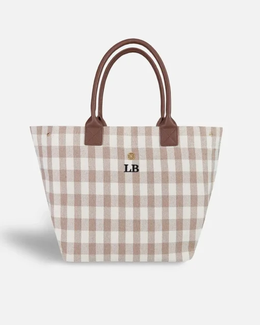 Lonbali Bolso Vichy Beige| Bolsos Shopper