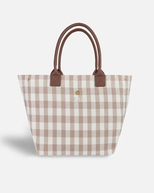 Lonbali Bolso Vichy Beige| Bolsos Shopper