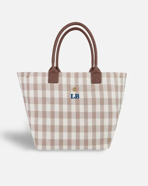 Lonbali Bolso Vichy Beige| Bolsos Shopper