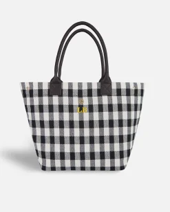 Lonbali Bolso Vichy Negro| Bolsos Shopper