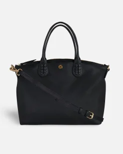 Lonbali Bolso Zip Tote Basic Negro| Bolsos Bandolera