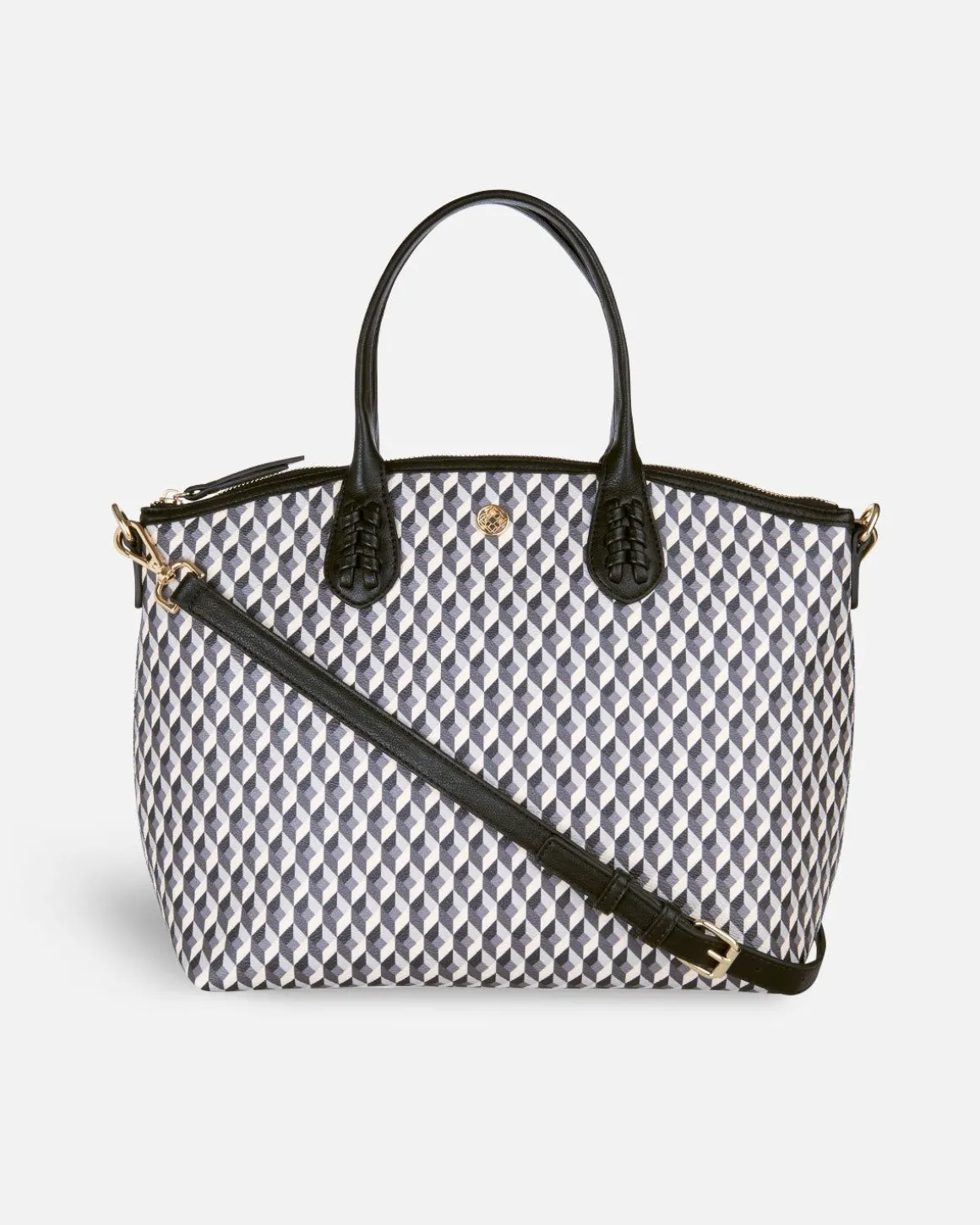 Lonbali Bolso Zip Tote Born B&W Negro| Bolsos Bandolera