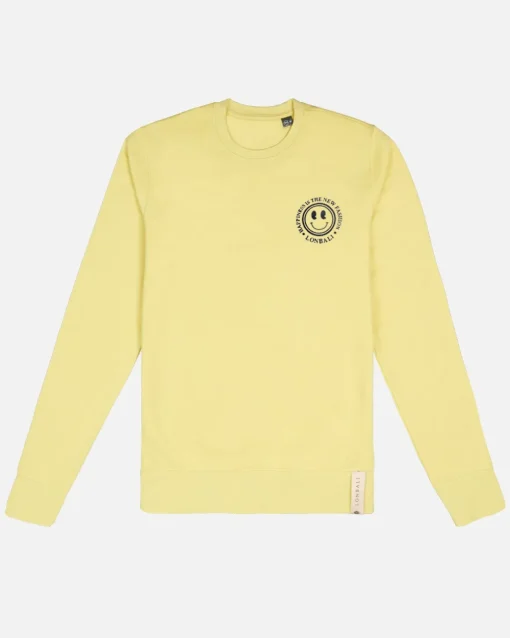 Lonbali Sudadera Happy Amarillo|Mujer Sudaderas