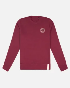 Lonbali Sudadera Happy Burdeos|Mujer Sudaderas