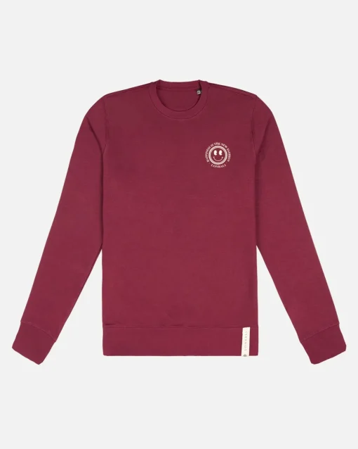 Lonbali Sudadera Happy Burdeos|Mujer Sudaderas