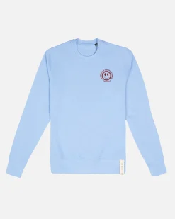 Lonbali Sudadera Happy Celeste|Mujer Sudaderas
