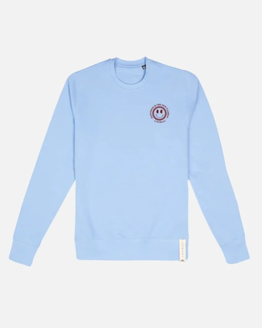 Lonbali Sudadera Happy Celeste|Mujer Sudaderas