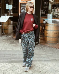 Lonbali Sudadera Logo Burdeos|Mujer Sudaderas