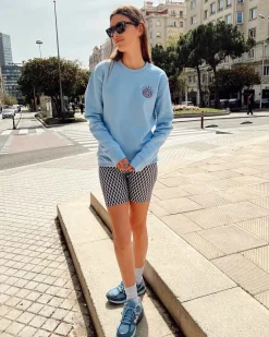 Lonbali Sudadera Logo Celeste|Mujer Sudaderas