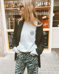 Lonbali Sudadera Logo Gris Claro|Mujer Ropa Deportiva